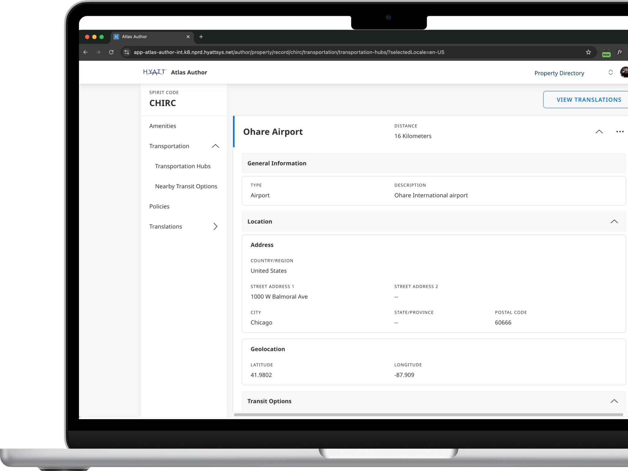 Titan MVP — Atlas Author interface showing Amenities screen