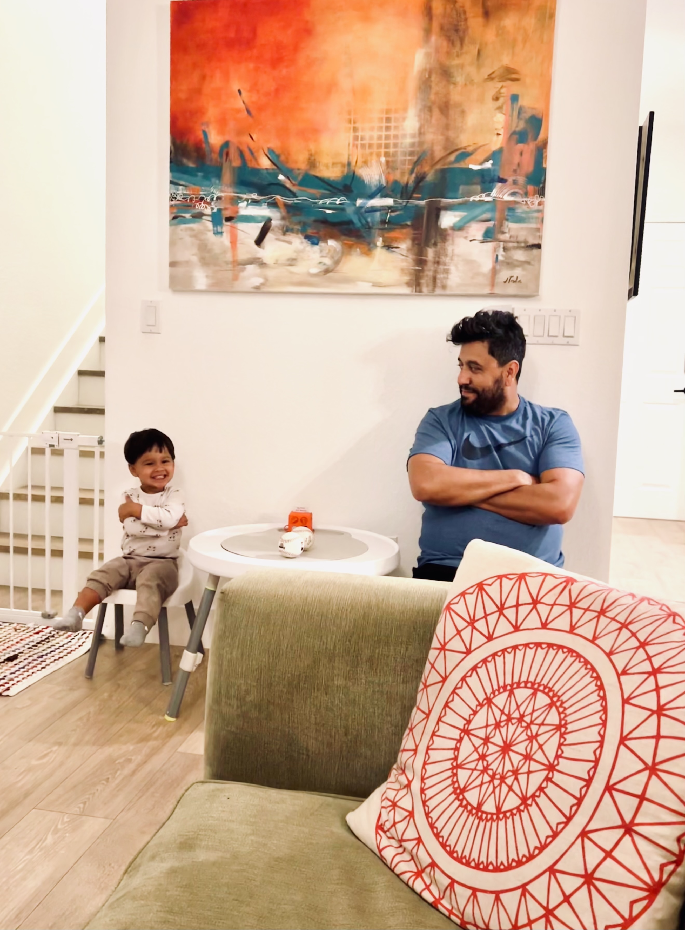 Nelson with his son Luca