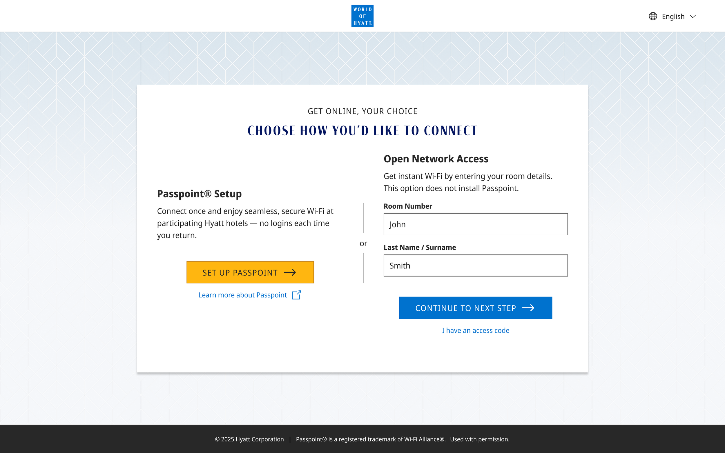HotSpot 2.0 captive portal landing — desktop
